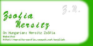 zsofia mersitz business card
