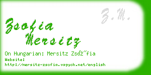 zsofia mersitz business card